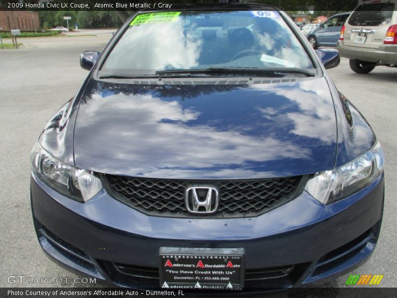 Atomic Blue Metallic / Gray 2009 Honda Civic LX Coupe