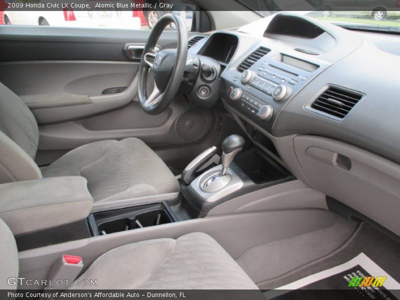 Atomic Blue Metallic / Gray 2009 Honda Civic LX Coupe