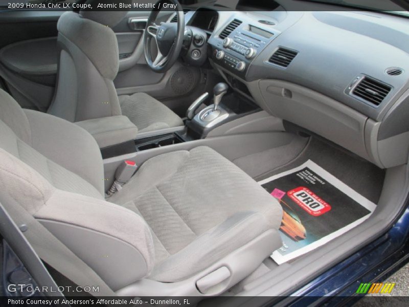 Atomic Blue Metallic / Gray 2009 Honda Civic LX Coupe