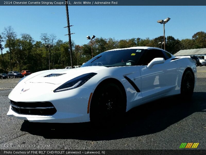 Arctic White / Adrenaline Red 2014 Chevrolet Corvette Stingray Coupe Z51