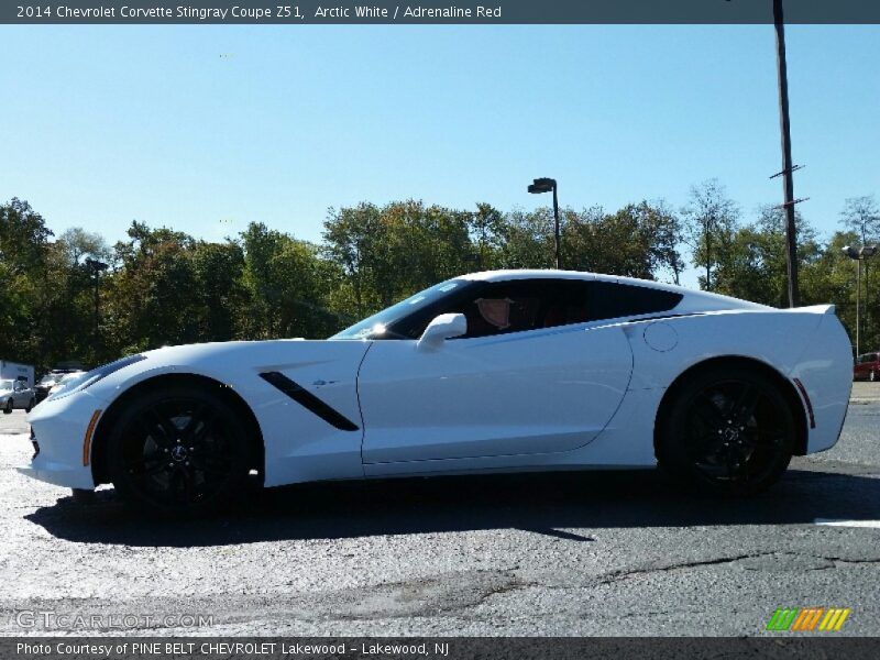 Arctic White / Adrenaline Red 2014 Chevrolet Corvette Stingray Coupe Z51