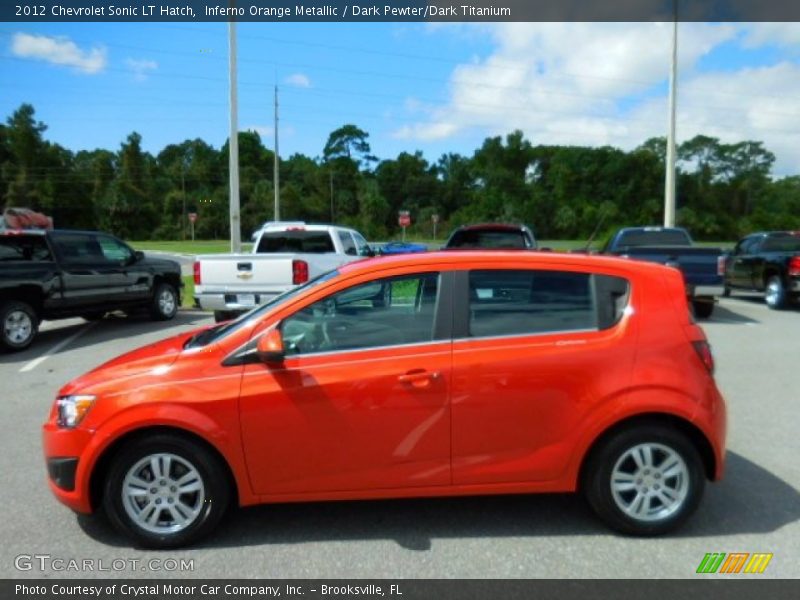 Inferno Orange Metallic / Dark Pewter/Dark Titanium 2012 Chevrolet Sonic LT Hatch