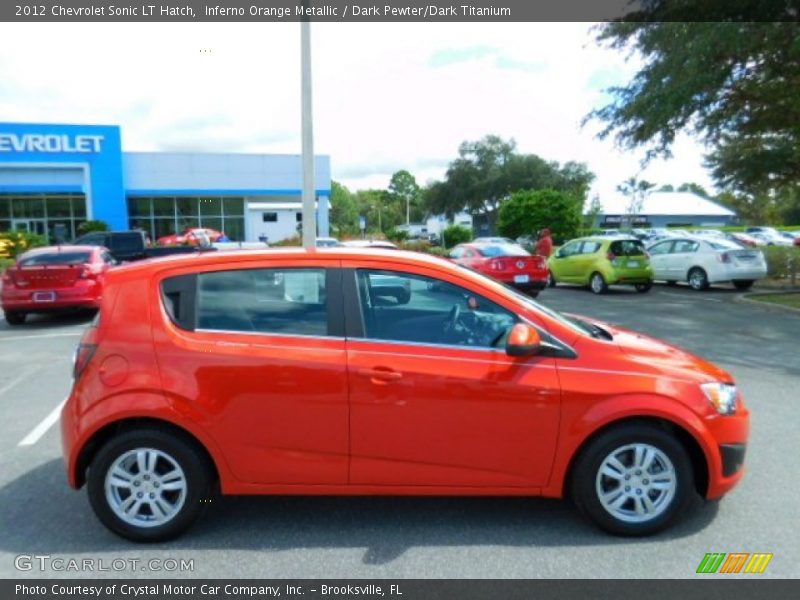 Inferno Orange Metallic / Dark Pewter/Dark Titanium 2012 Chevrolet Sonic LT Hatch