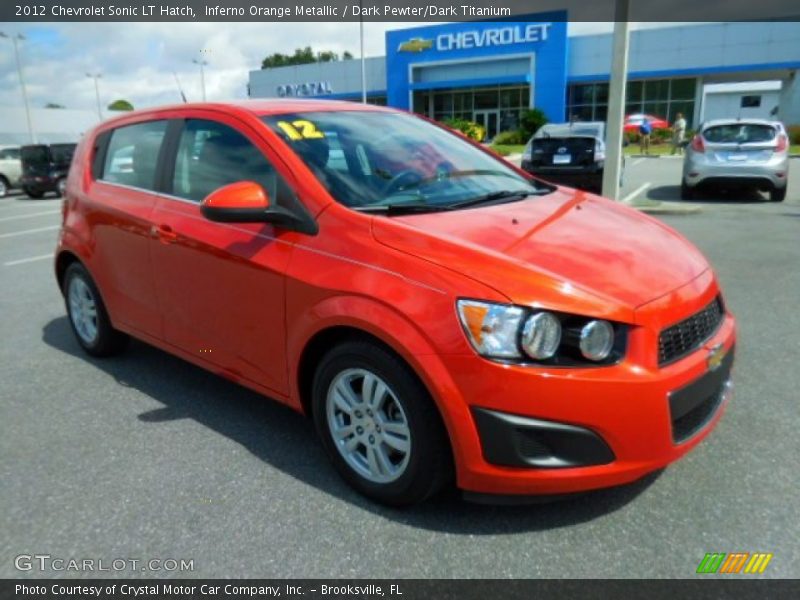 Inferno Orange Metallic / Dark Pewter/Dark Titanium 2012 Chevrolet Sonic LT Hatch