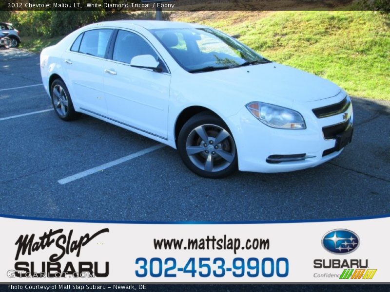 White Diamond Tricoat / Ebony 2012 Chevrolet Malibu LT