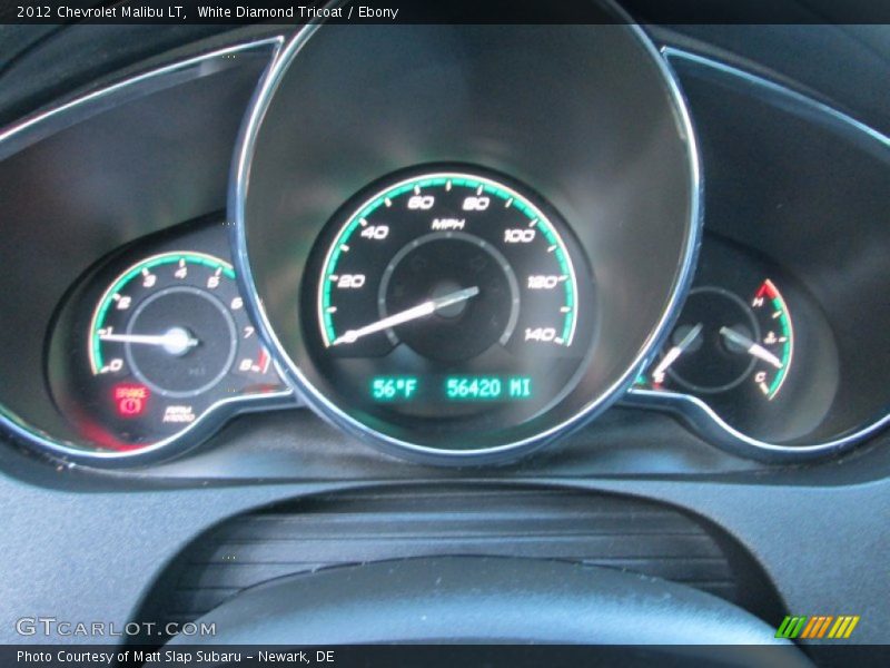 White Diamond Tricoat / Ebony 2012 Chevrolet Malibu LT