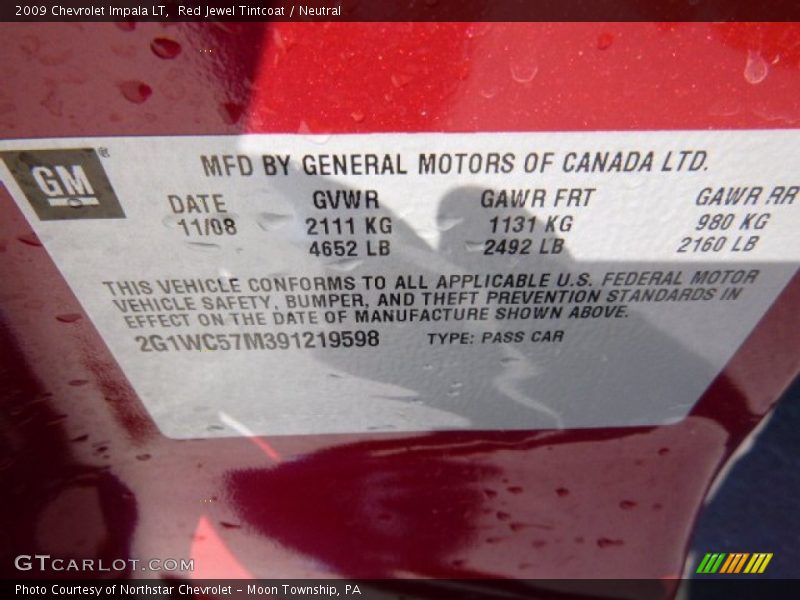 Red Jewel Tintcoat / Neutral 2009 Chevrolet Impala LT