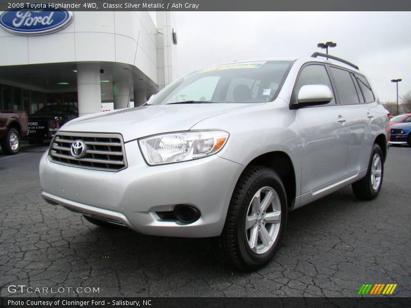 Classic Silver Metallic / Ash Gray 2008 Toyota Highlander 4WD