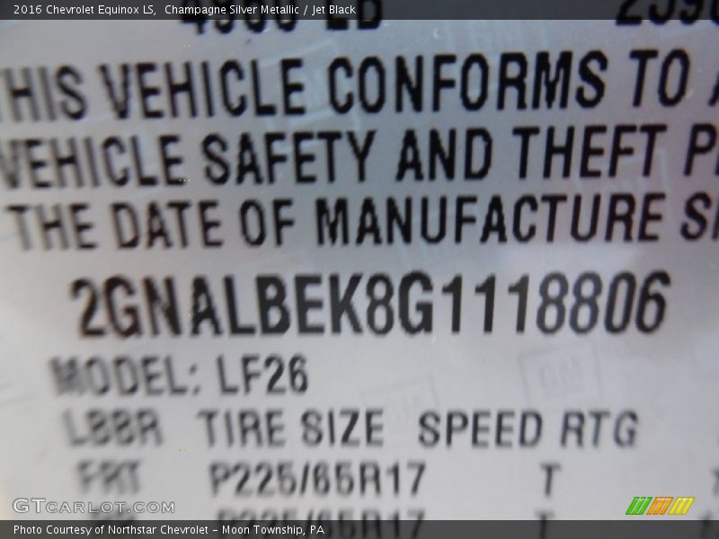 Champagne Silver Metallic / Jet Black 2016 Chevrolet Equinox LS