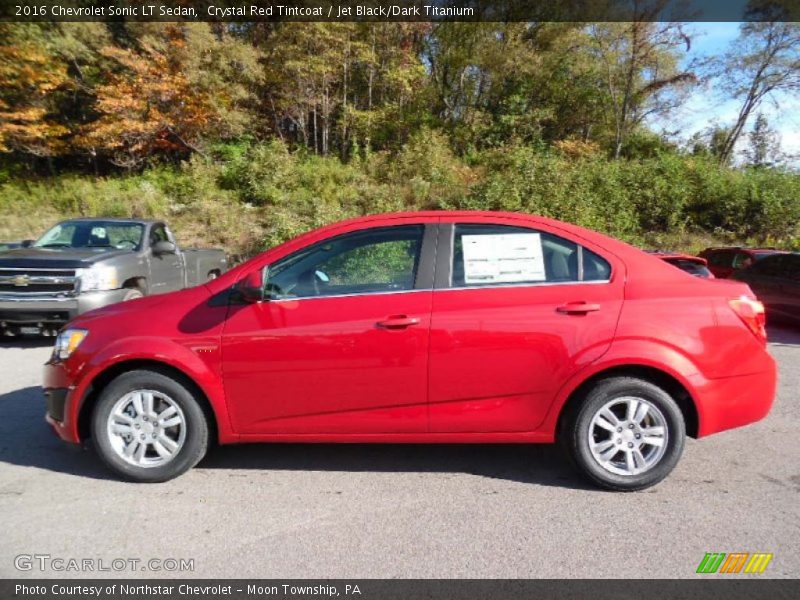 Crystal Red Tintcoat / Jet Black/Dark Titanium 2016 Chevrolet Sonic LT Sedan