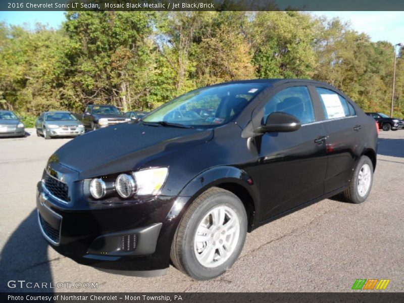 Mosaic Black Metallic / Jet Black/Brick 2016 Chevrolet Sonic LT Sedan