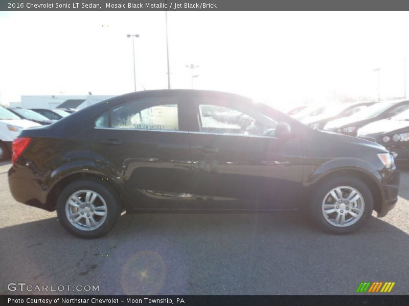 Mosaic Black Metallic / Jet Black/Brick 2016 Chevrolet Sonic LT Sedan