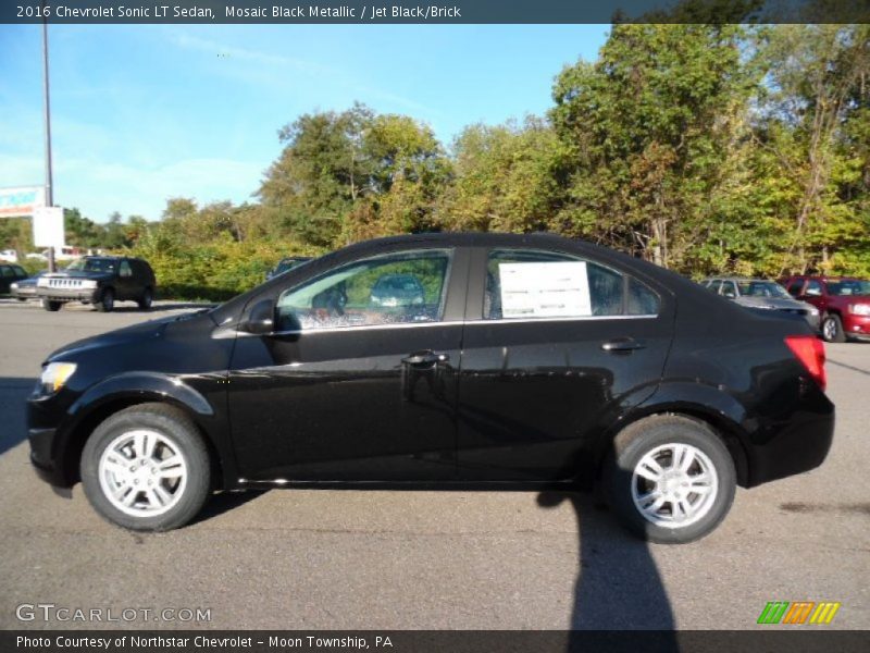 Mosaic Black Metallic / Jet Black/Brick 2016 Chevrolet Sonic LT Sedan