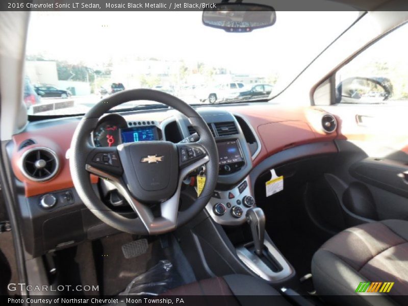 Mosaic Black Metallic / Jet Black/Brick 2016 Chevrolet Sonic LT Sedan