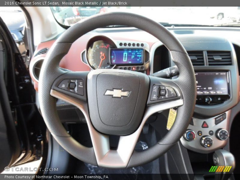 Mosaic Black Metallic / Jet Black/Brick 2016 Chevrolet Sonic LT Sedan