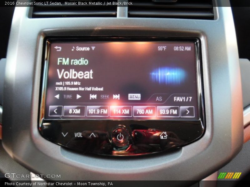 Mosaic Black Metallic / Jet Black/Brick 2016 Chevrolet Sonic LT Sedan