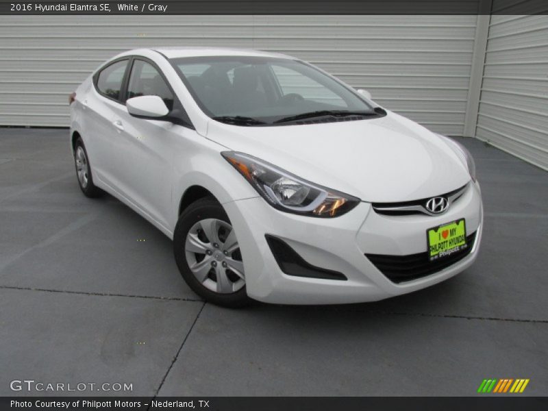 White / Gray 2016 Hyundai Elantra SE