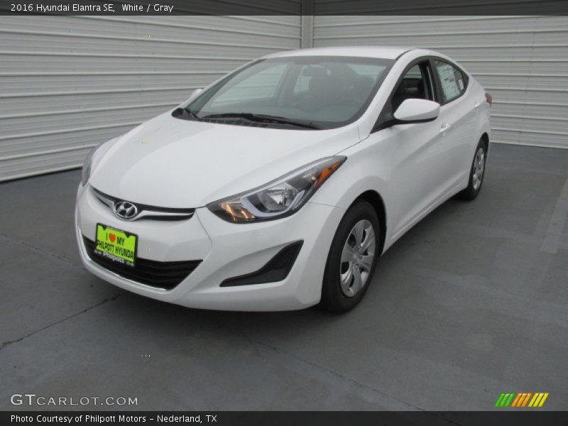 White / Gray 2016 Hyundai Elantra SE