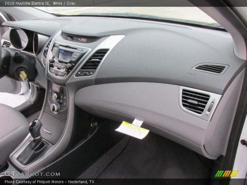 White / Gray 2016 Hyundai Elantra SE