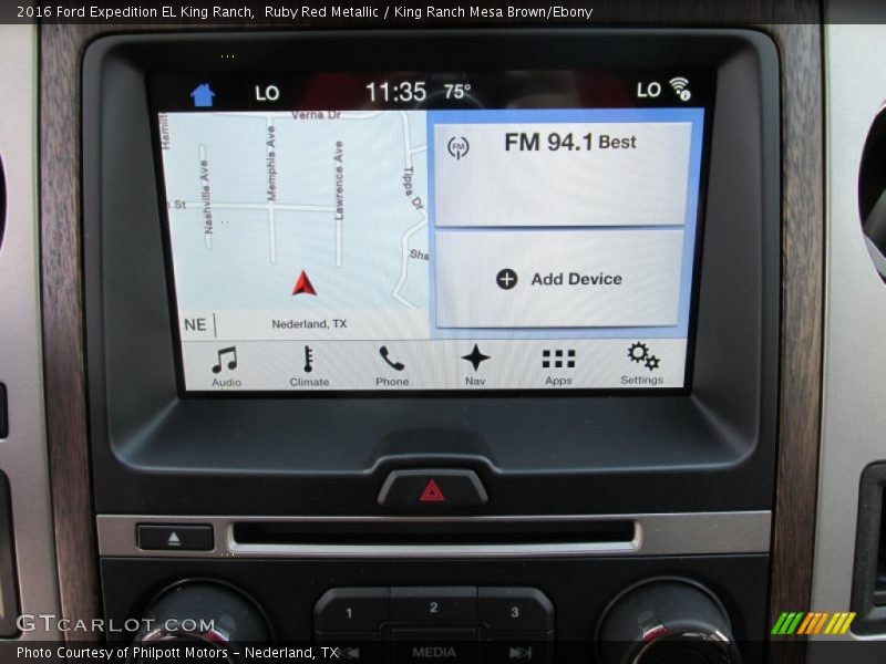 Navigation of 2016 Expedition EL King Ranch