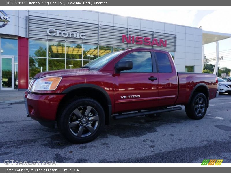 Cayenne Red / Charcoal 2015 Nissan Titan SV King Cab 4x4