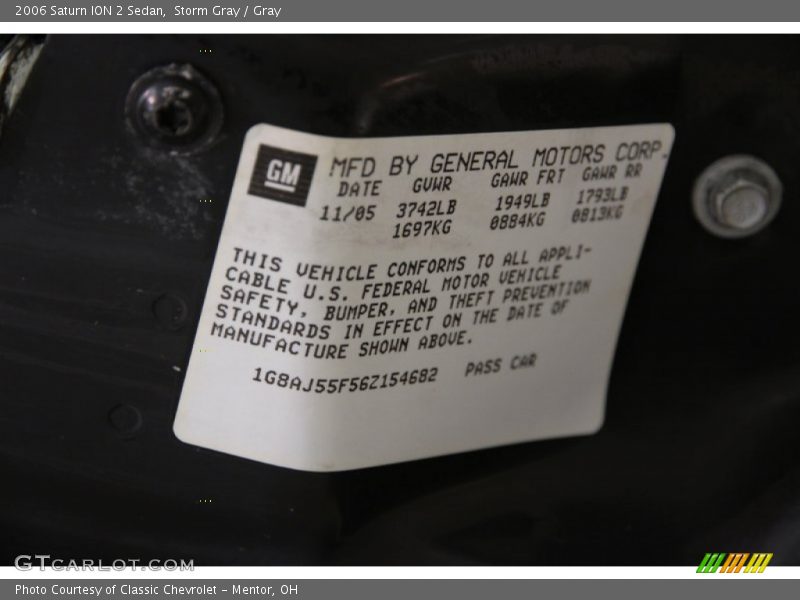 Storm Gray / Gray 2006 Saturn ION 2 Sedan