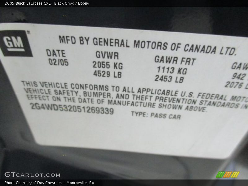Black Onyx / Ebony 2005 Buick LaCrosse CXL