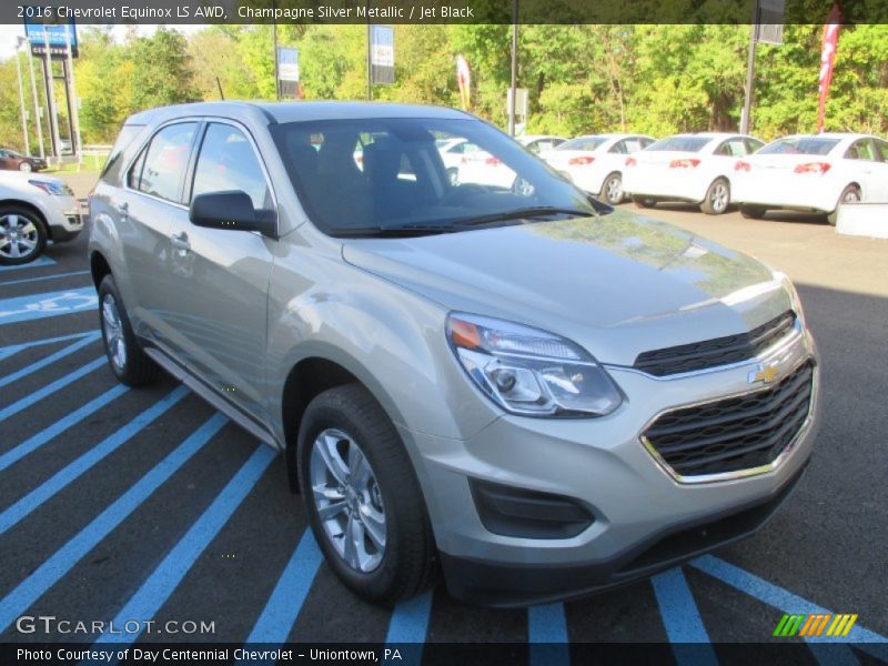 Champagne Silver Metallic / Jet Black 2016 Chevrolet Equinox LS AWD