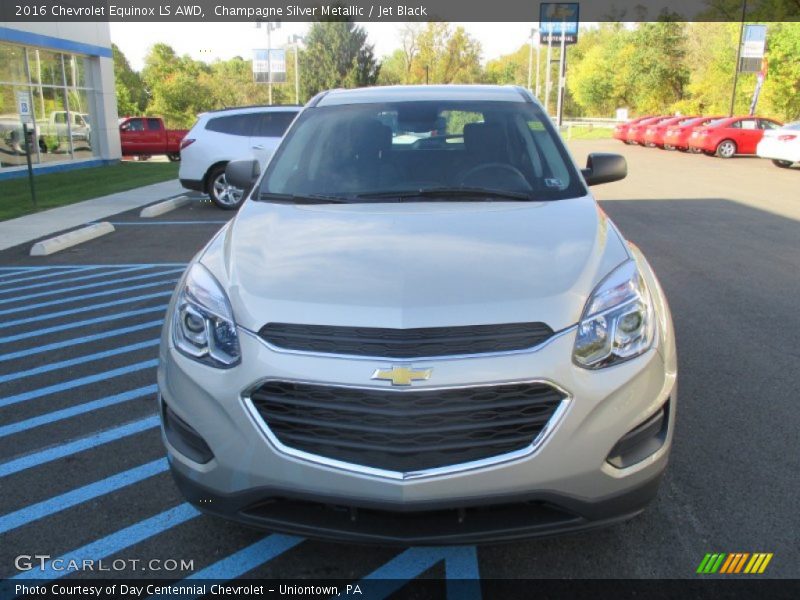 Champagne Silver Metallic / Jet Black 2016 Chevrolet Equinox LS AWD