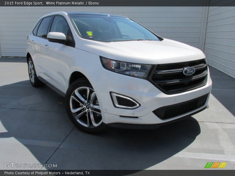 White Platinum Metallic / Ebony 2015 Ford Edge Sport