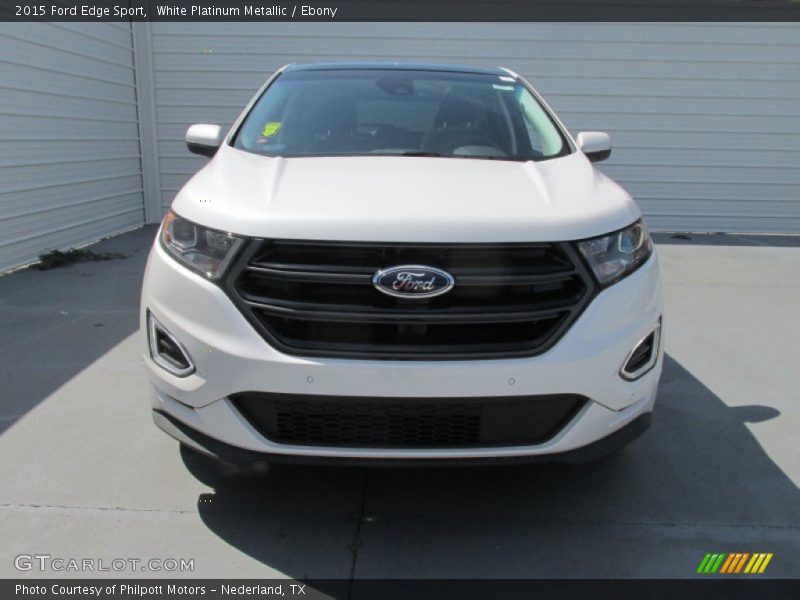 White Platinum Metallic / Ebony 2015 Ford Edge Sport
