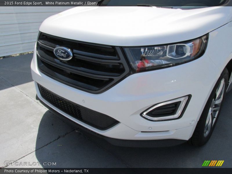White Platinum Metallic / Ebony 2015 Ford Edge Sport