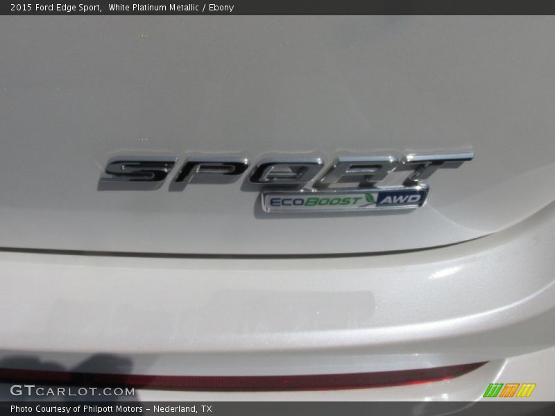 White Platinum Metallic / Ebony 2015 Ford Edge Sport
