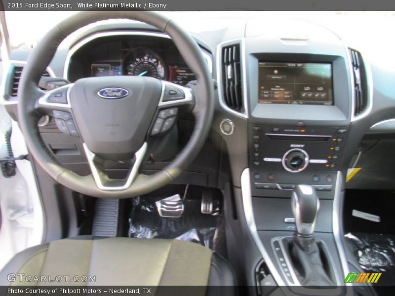 White Platinum Metallic / Ebony 2015 Ford Edge Sport