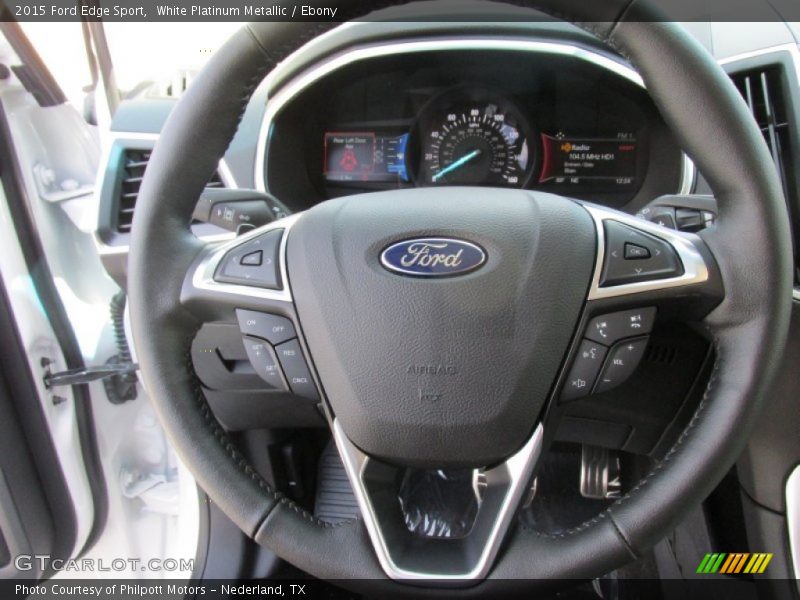 White Platinum Metallic / Ebony 2015 Ford Edge Sport