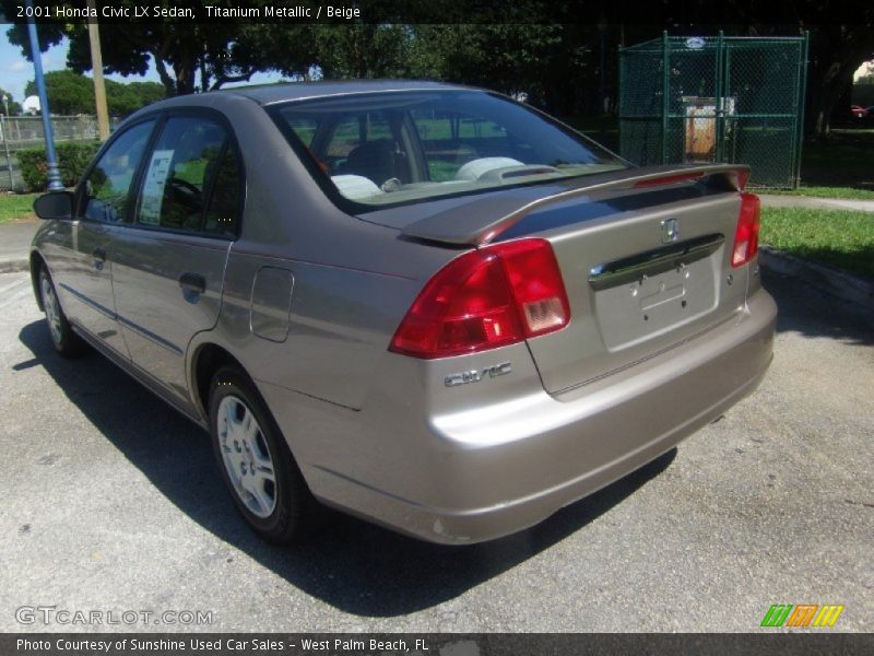 Titanium Metallic / Beige 2001 Honda Civic LX Sedan