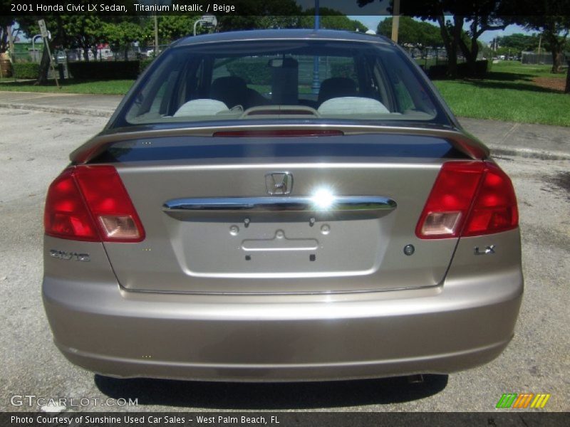 Titanium Metallic / Beige 2001 Honda Civic LX Sedan