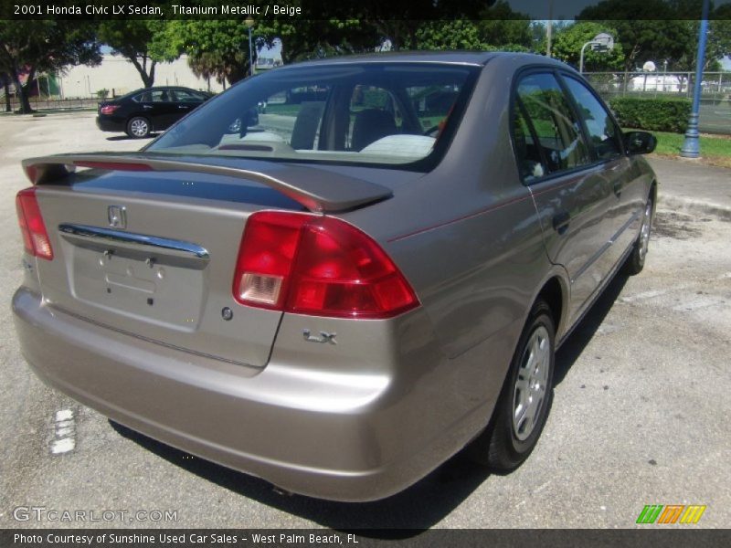 Titanium Metallic / Beige 2001 Honda Civic LX Sedan