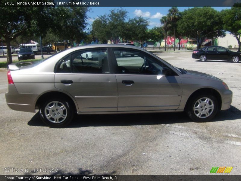 Titanium Metallic / Beige 2001 Honda Civic LX Sedan