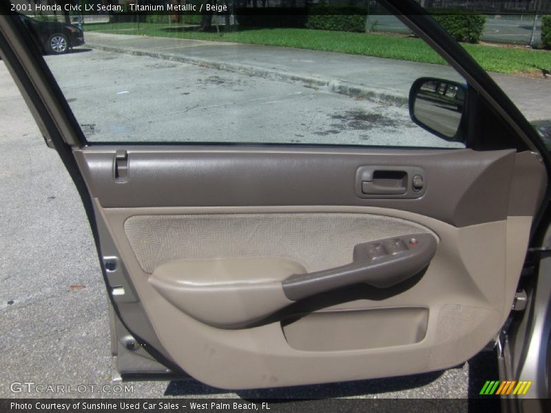 Titanium Metallic / Beige 2001 Honda Civic LX Sedan