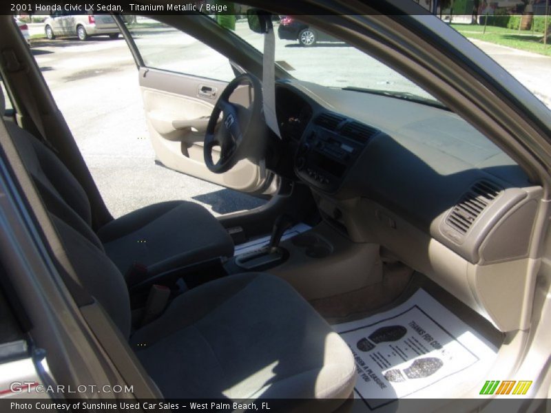 Titanium Metallic / Beige 2001 Honda Civic LX Sedan