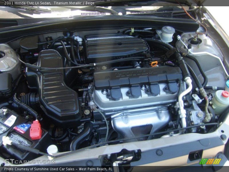 Titanium Metallic / Beige 2001 Honda Civic LX Sedan