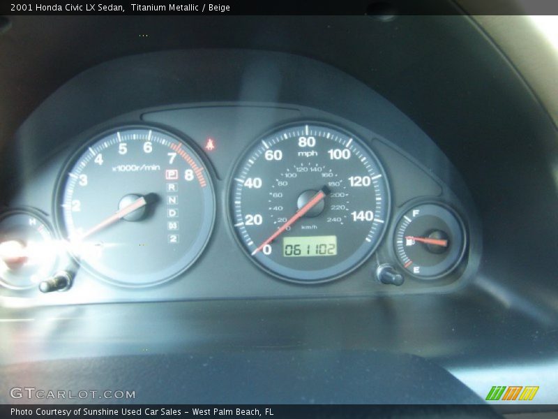 Titanium Metallic / Beige 2001 Honda Civic LX Sedan