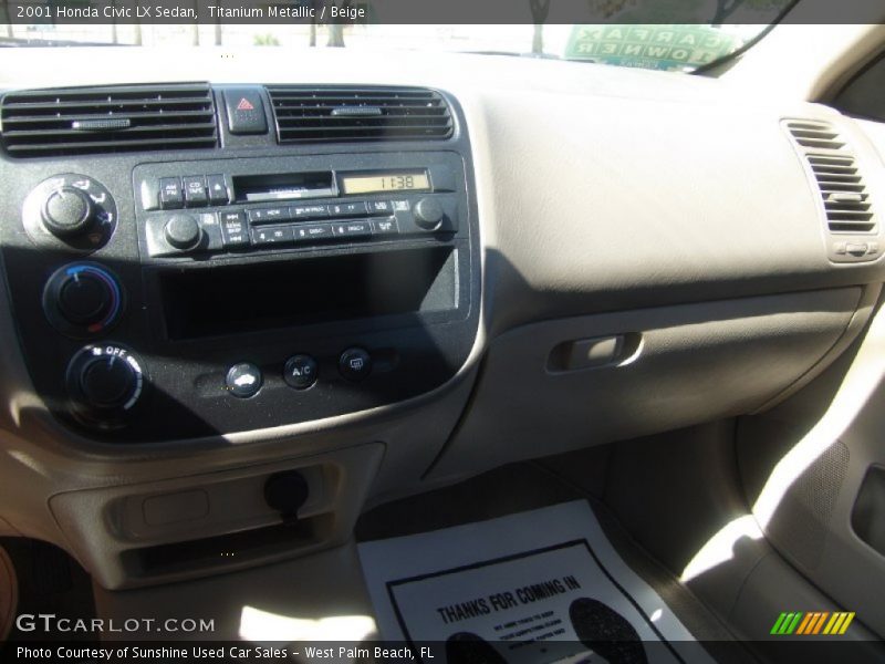 Titanium Metallic / Beige 2001 Honda Civic LX Sedan