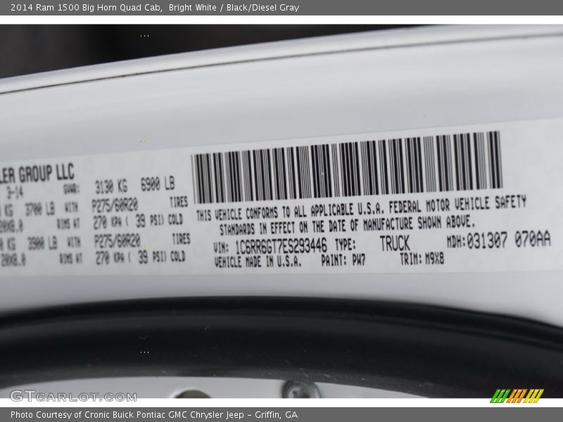 Bright White / Black/Diesel Gray 2014 Ram 1500 Big Horn Quad Cab