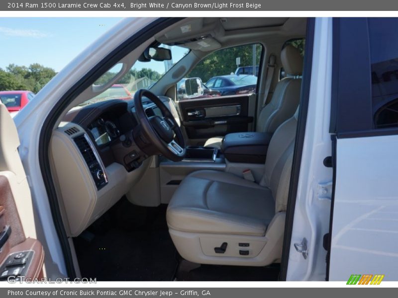 Bright White / Canyon Brown/Light Frost Beige 2014 Ram 1500 Laramie Crew Cab 4x4