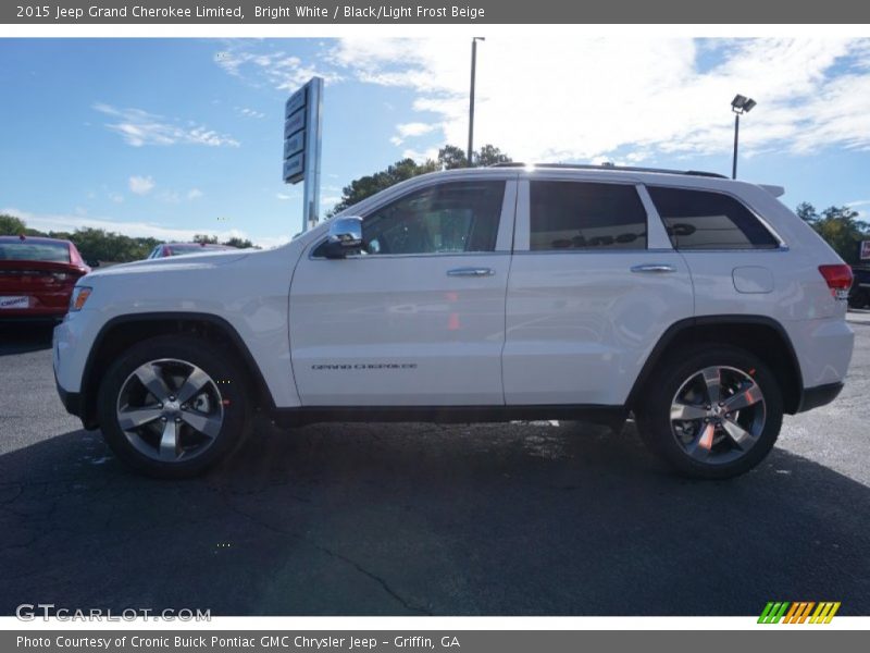 Bright White / Black/Light Frost Beige 2015 Jeep Grand Cherokee Limited