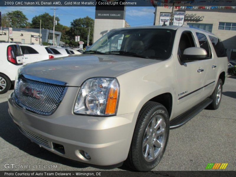 Gold Mist Metallic / Cocoa/Light Cashmere 2009 GMC Yukon XL Denali AWD