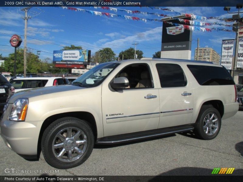 Gold Mist Metallic / Cocoa/Light Cashmere 2009 GMC Yukon XL Denali AWD