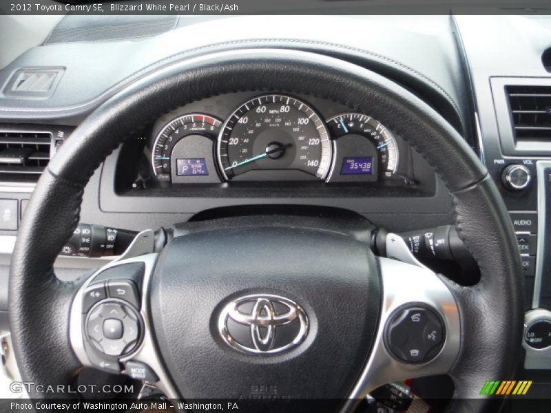 Blizzard White Pearl / Black/Ash 2012 Toyota Camry SE